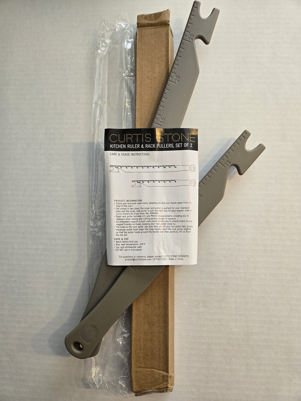 Gray Kitchen Ruler & Rack Pullers (Set of 2)